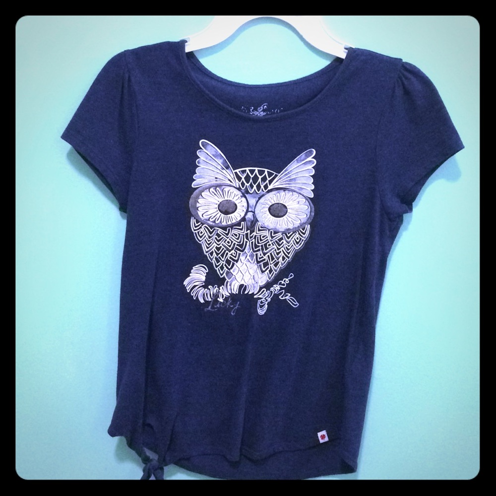 Owl Print Knot Shirt
